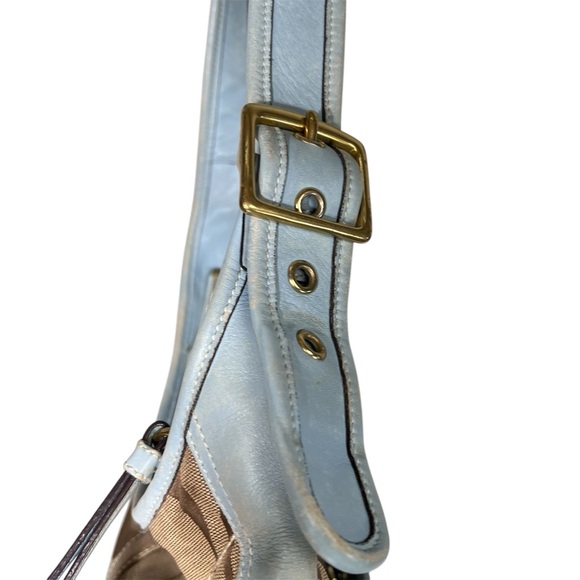 Coach Signature Brown and Blue Shoulder Bag - Picture 2 of 8